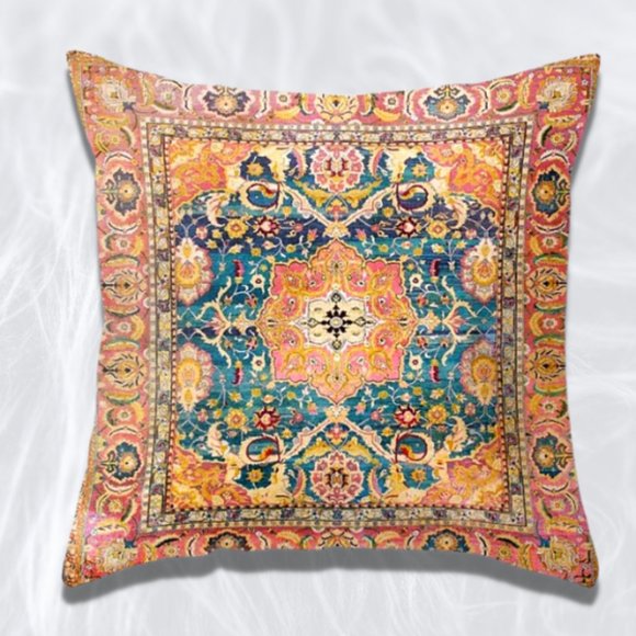 SET 2 Boho Paisley Mandala Cotton Throw Pillow Covers Bohemian Home Decor - Picture 2 of 6